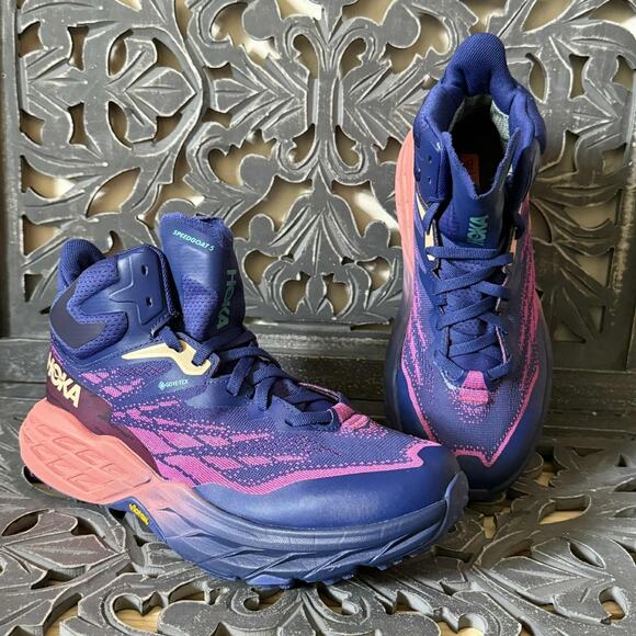 Hoka One Speedgoat 5 Mid GTX Woman’s Size 8.5 B Hiking Sneakers - Picture 1 of 15